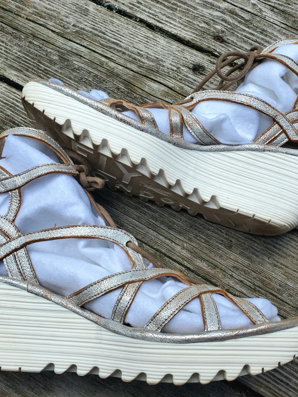 Fly London • Yuke Wedge Heel • Lace Up Gladiator Sandals • Size 41 (10-10.5)